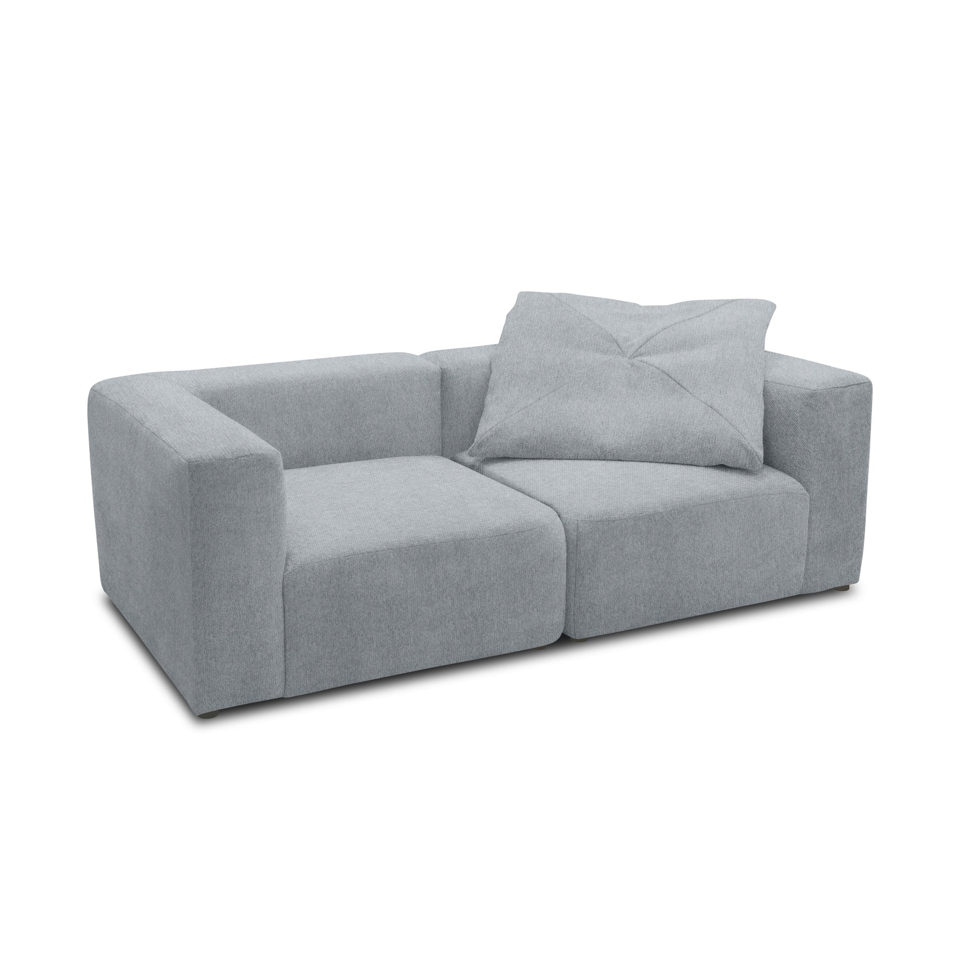 Sofa 800013, 2-Sitzer, rechteckig, gepolsterte Rückenlehne, 2er Couch, 216 x 108 x 69 (BxTxH), Grau   Aosom