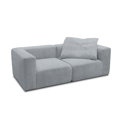 Sofa 800013, 2-Sitzer, rechteckig, gepolsterte Rückenlehne, 2er Couch, 216 x 108 x 69 (BxTxH), Grau   Aosom