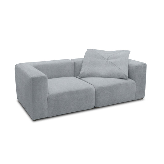 Sofa 800013, 2-Sitzer, rechteckig, gepolsterte Rückenlehne, 2er Couch, 216 x 108 x 69 (BxTxH), Grau   Aosom