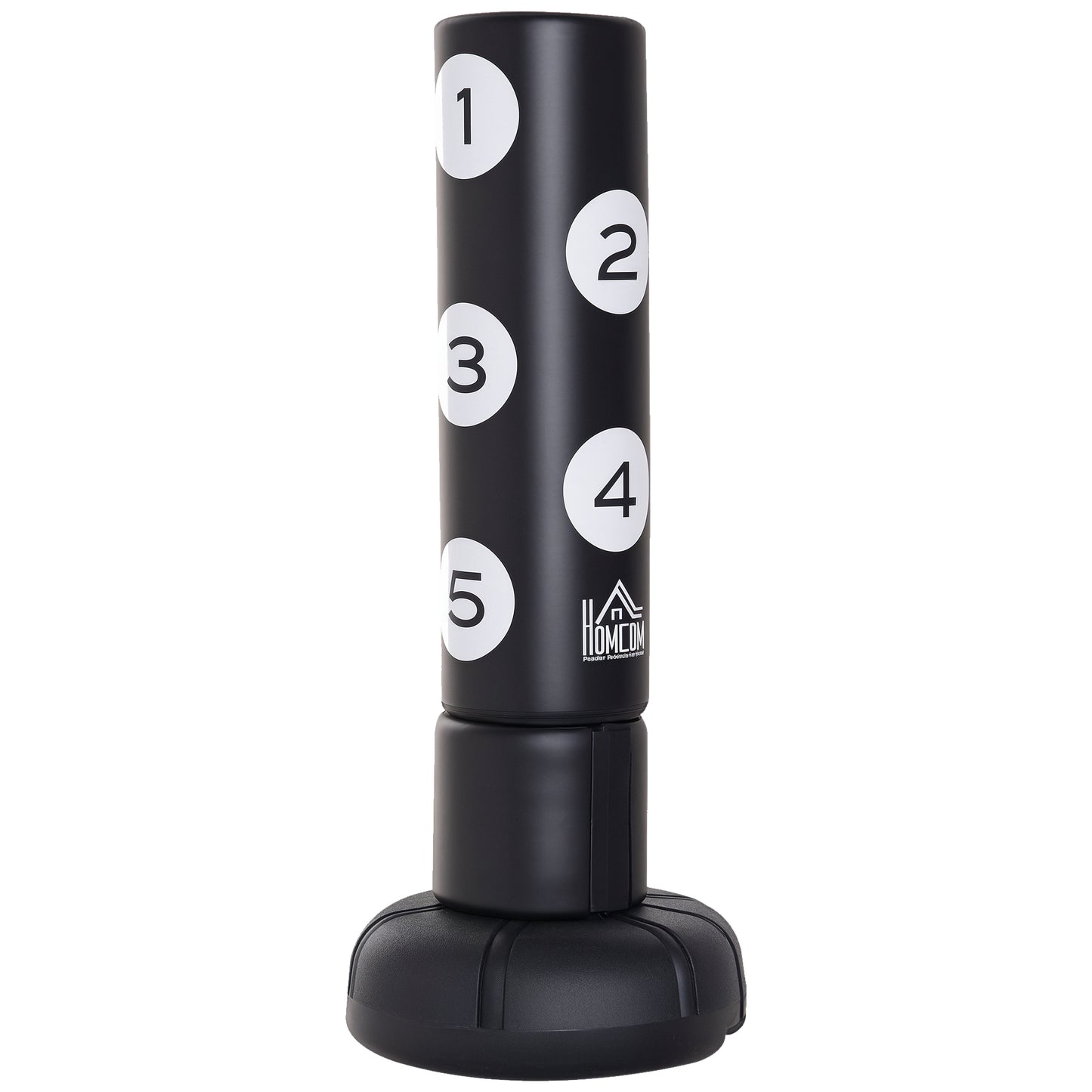 HOMCOM freistehender Boxsack 176cm für Erwachsene mit FLEX-System, Standboxsack für effektives Training, HDPE PVC EPE, Schwarz   Aosom.de