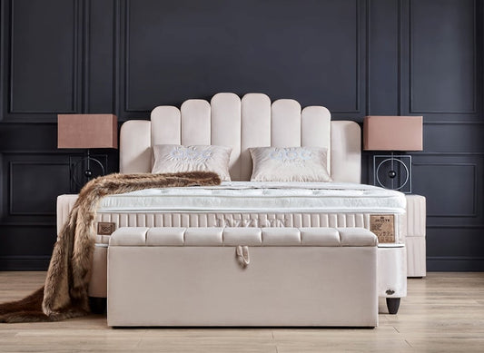 Boxspringbett Jazzlyn von ABC Bedding: Luxuriöser Schlafkomfort mit integriertem Bettkasten und optionalen Extras