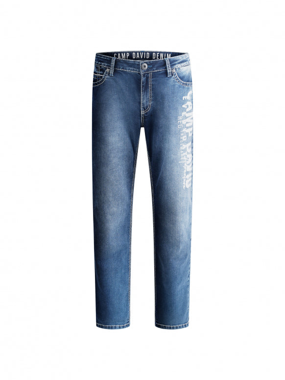 CAMP DAVID Jeans FRA:NK Comfort Fit - black blue used print