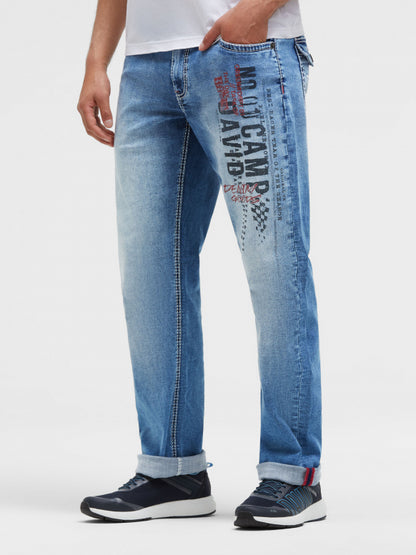 CAMP DAVID Jeans FRA:NK Comfort Fit - vintage blue printed
