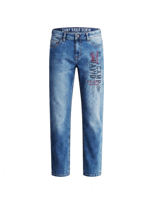 CAMP DAVID Jeans FRA:NK Comfort Fit - vintage blue printed