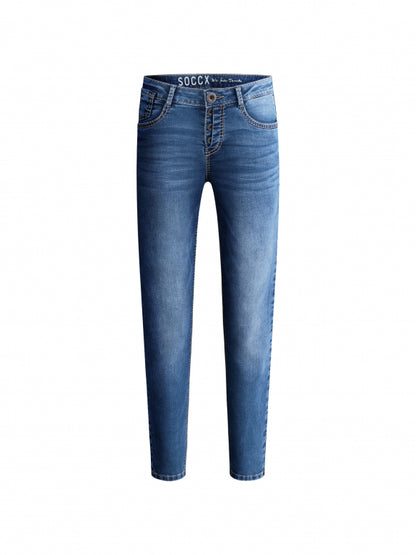 SOCCX Jeans MI:RA Slim Fit - mid blue jogg
