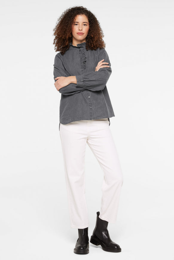 SENSES.THE LABEL Jeansbluse mit Rüschen