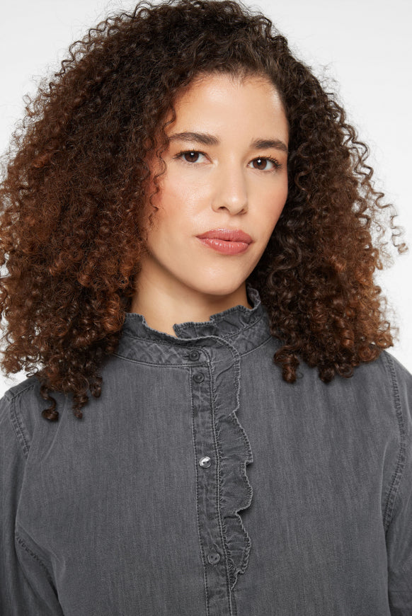 SENSES.THE LABEL Jeansbluse mit Rüschen