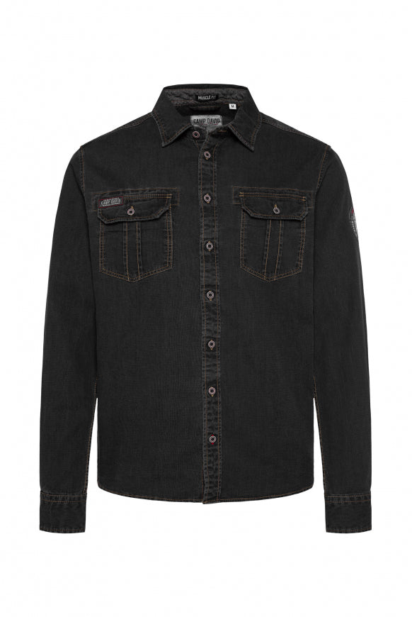 CAMP DAVID Jeanshemd mit Klappentaschen