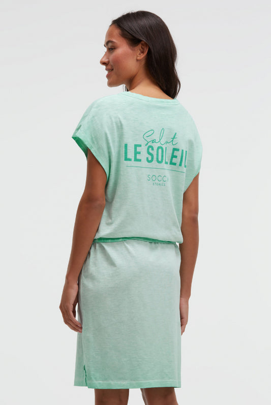 SOCCX Jerseykleid mit V-Neck und Rückenprint