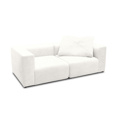 Sofa 800013, 2-Sitzer, rechteckig, gepolsterte Rückenlehne, 2er Couch, 216 x 108 x 69 (BxTxH), Weiß   Aosom