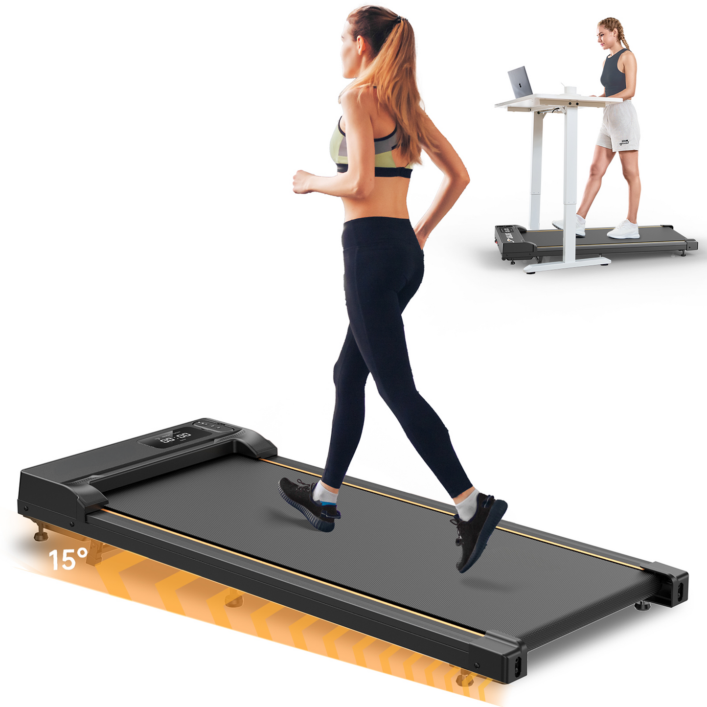 JT31 Walking Pad Laufband mit Steigung - Schwarz