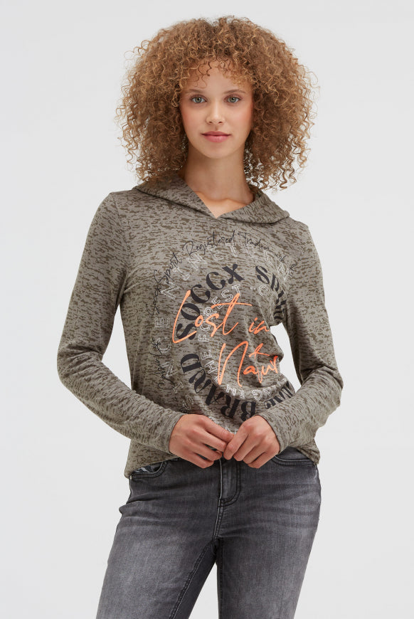 SOCCX Kapuzenshirt mit Ausbrenner