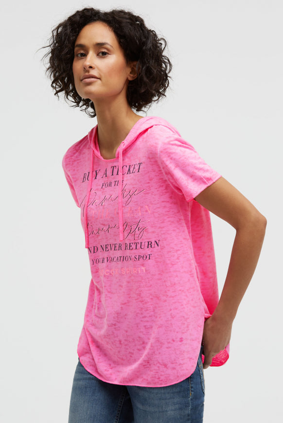 SOCCX Kapuzenshirt mit Ausbrenner-Effekten und Artwork