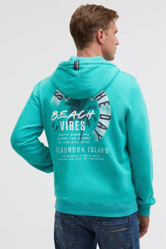CAMP DAVID Kapuzensweatjacke mit Ärmel-Print