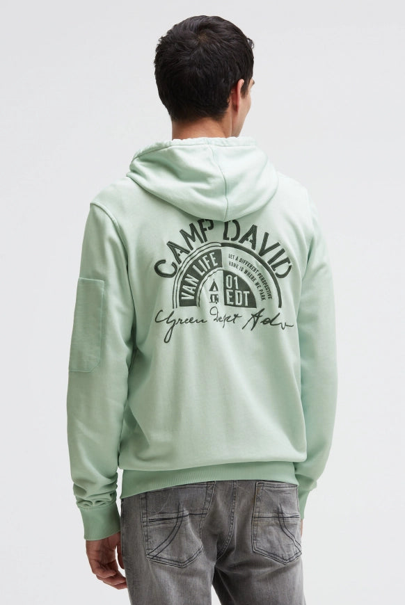 CAMP DAVID Kapuzensweatjacke Oil Dyed mit Rücken-Artwork