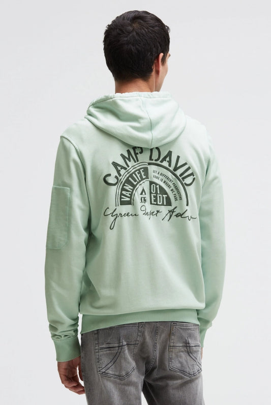 CAMP DAVID Kapuzensweatjacke Oil Dyed mit Rücken-Artwork