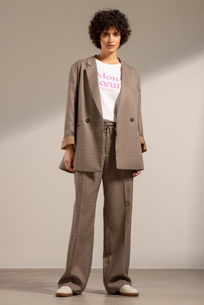 SENSES.THE LABEL Karierte Stoffhose PHOE:BE Wide Leg