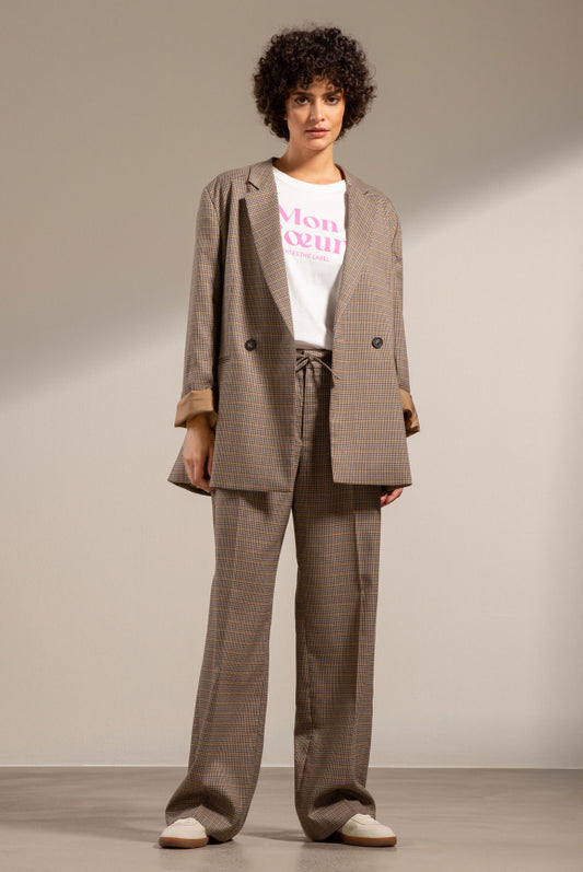 SENSES.THE LABEL Karierte Stoffhose PHOE:BE Wide Leg