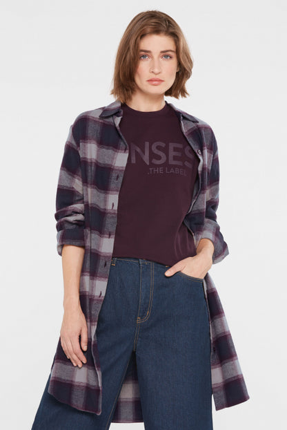 SENSES.THE LABEL Kariertes Hemdblusenkleid aus Flanell