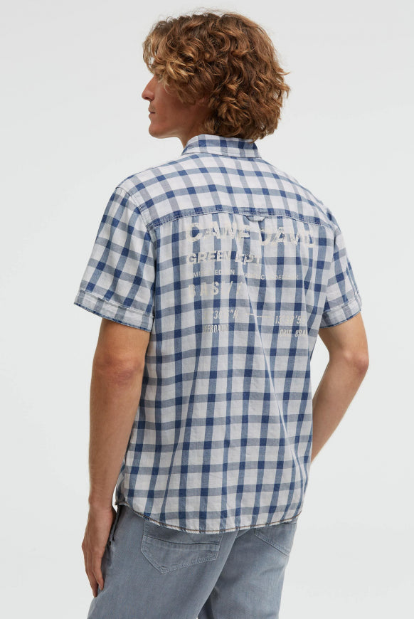 CAMP DAVID Karohemd mit Klappentaschen und Back-Print