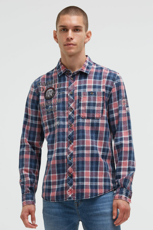 CAMP DAVID Karohemd mit Logo Artworks