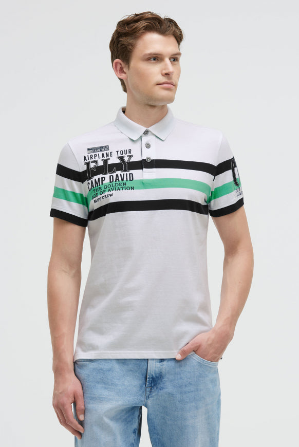 CAMP DAVID Kurzarmpolo mit Streifen