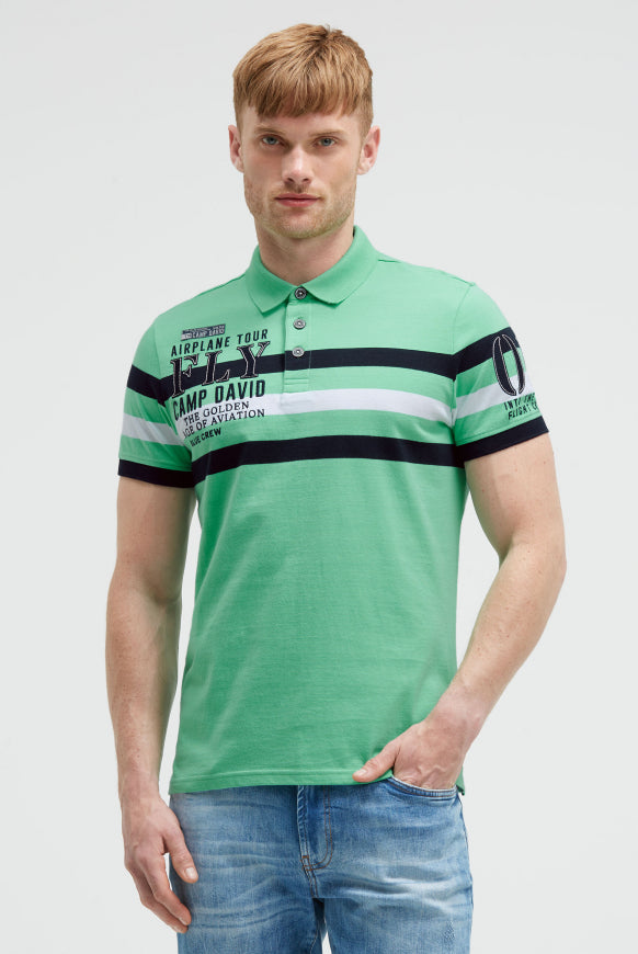CAMP DAVID Kurzarmpolo mit Streifen