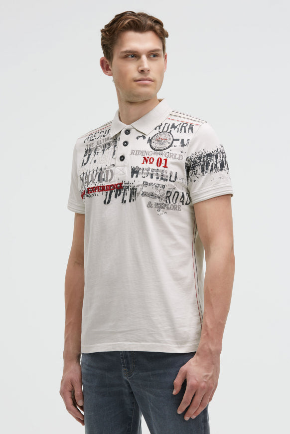 CAMP DAVID Kurzarmpolo mit Tapes und Logo