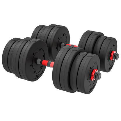 HOMCOM 2 in 1 Hanteln Set 30 kg verstellbare Kurzhantel & Langhantel professionell Dumbbell Krafttraining und Gewichtheben für Zuhause Fitness   Aosom