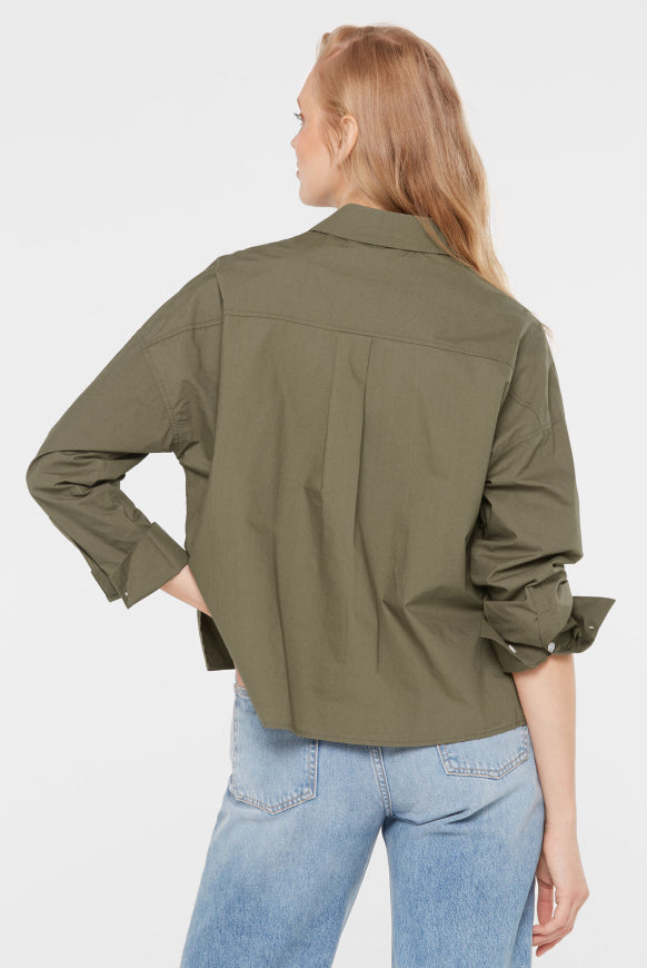 SENSES.THE LABEL Langarmbluse BER:RY aus Popeline im Boxy Fit