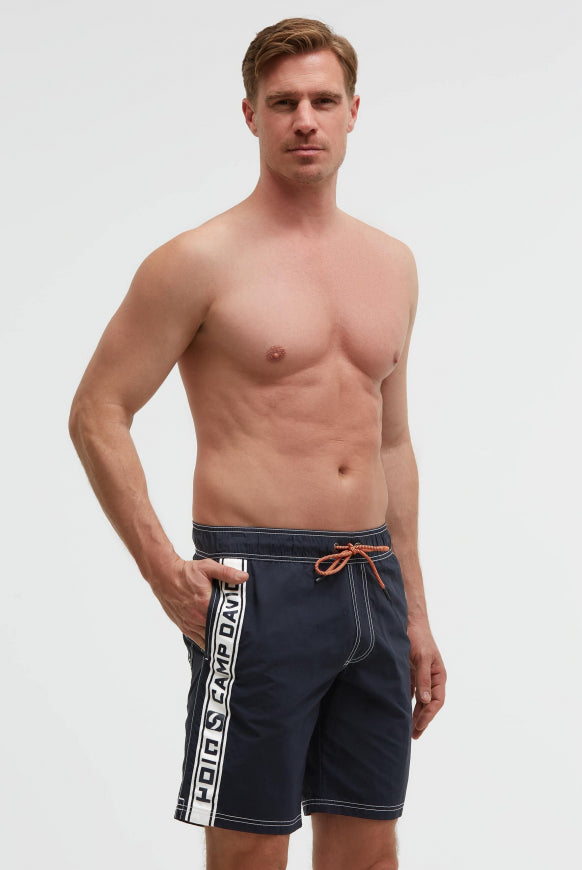 CAMP DAVID Lange Badeshorts mit Logo-Tapes