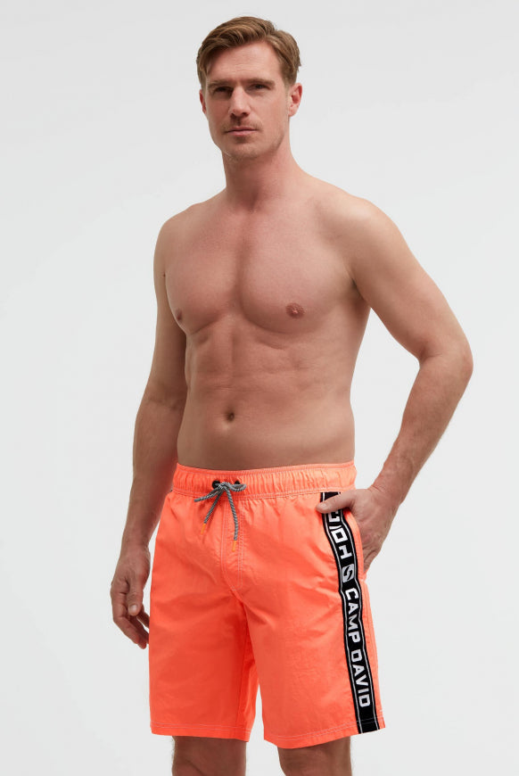 CAMP DAVID Lange Badeshorts mit Logo-Tapes