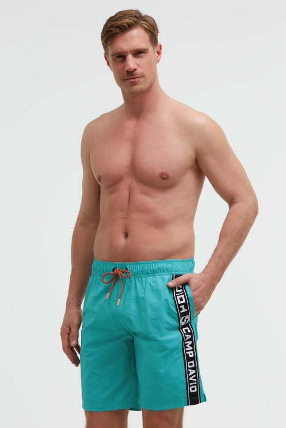 CAMP DAVID Lange Badeshorts mit Logo-Tapes