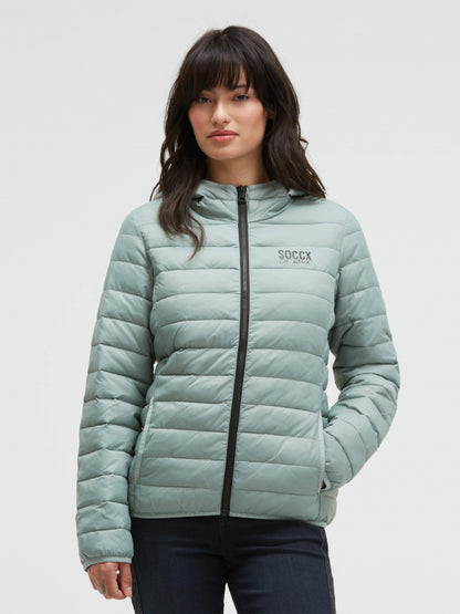 SOCCX Leichte Steppjacke mit Kapuze - frosted lake