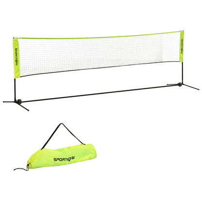 SPORTNOW Badmintonnetz Set Faltbares Tennisnetz, 103/120/155 cm Höhenverstellbar Indoor Outdoor Federballnetz, Volleyballnetz mit Transporttasche Metall Polyester Gelb   Aosom
