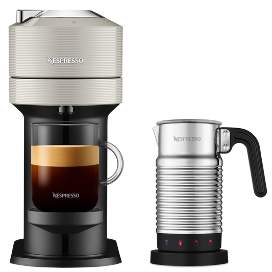 Nespresso Vertuo Next Light Grey & Aeroccino4 Vertuo Kaffeemaschine