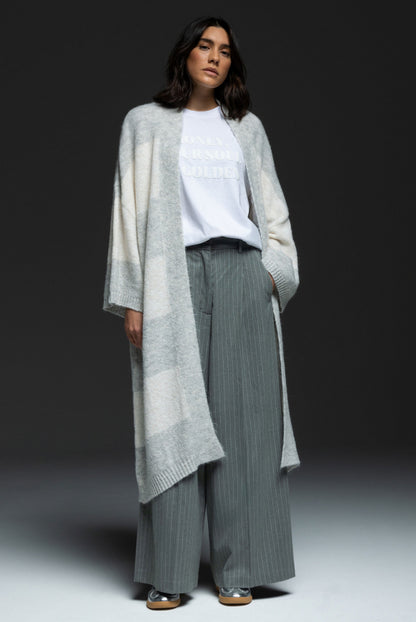SENSES.THE LABEL Long Cardigan KAL:LIE mit Blockstreifen