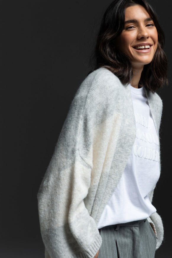 SENSES.THE LABEL Long Cardigan KAL:LIE mit Blockstreifen