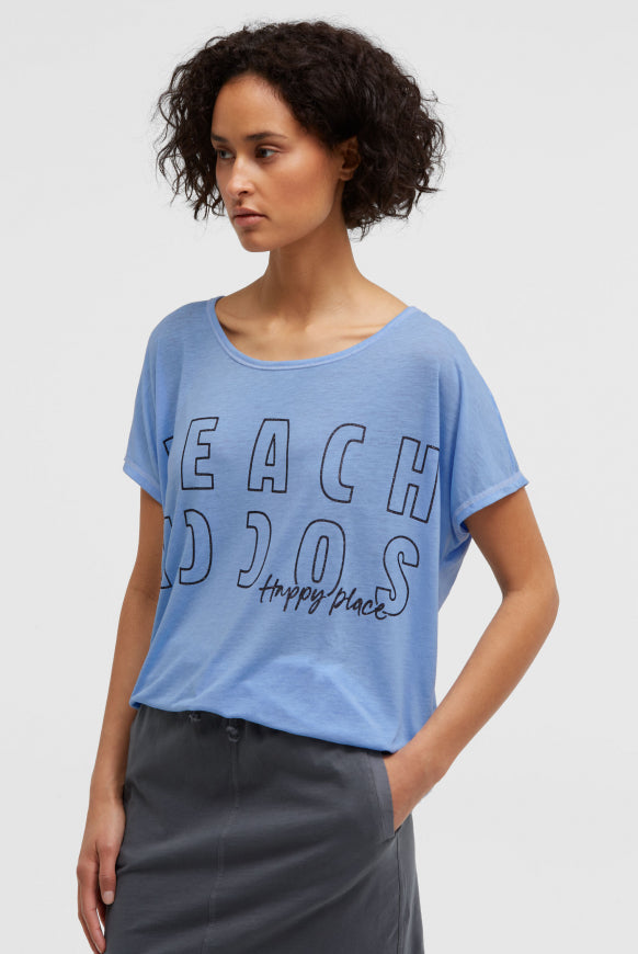 SOCCX Longshirt mit Ausbrenner-Effekten und Glitter Logo - soft ocean