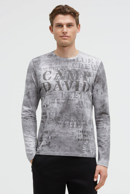 CAMP DAVID Longsleeve mit All Over Print