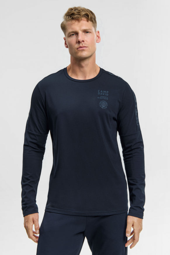 CAMP DAVID Longsleeve mit reflektierendem Schulter-Artwork