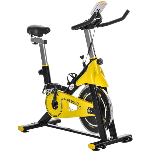 HOMCOM Fahrradtrainer höhenverstellbarer Heimtrainer Fitnessfahrrad Rollentrainer mit Riemenantrieb und LCD-Display aus Stahl und ABS 50x100x101-113 cm   Aosom.de