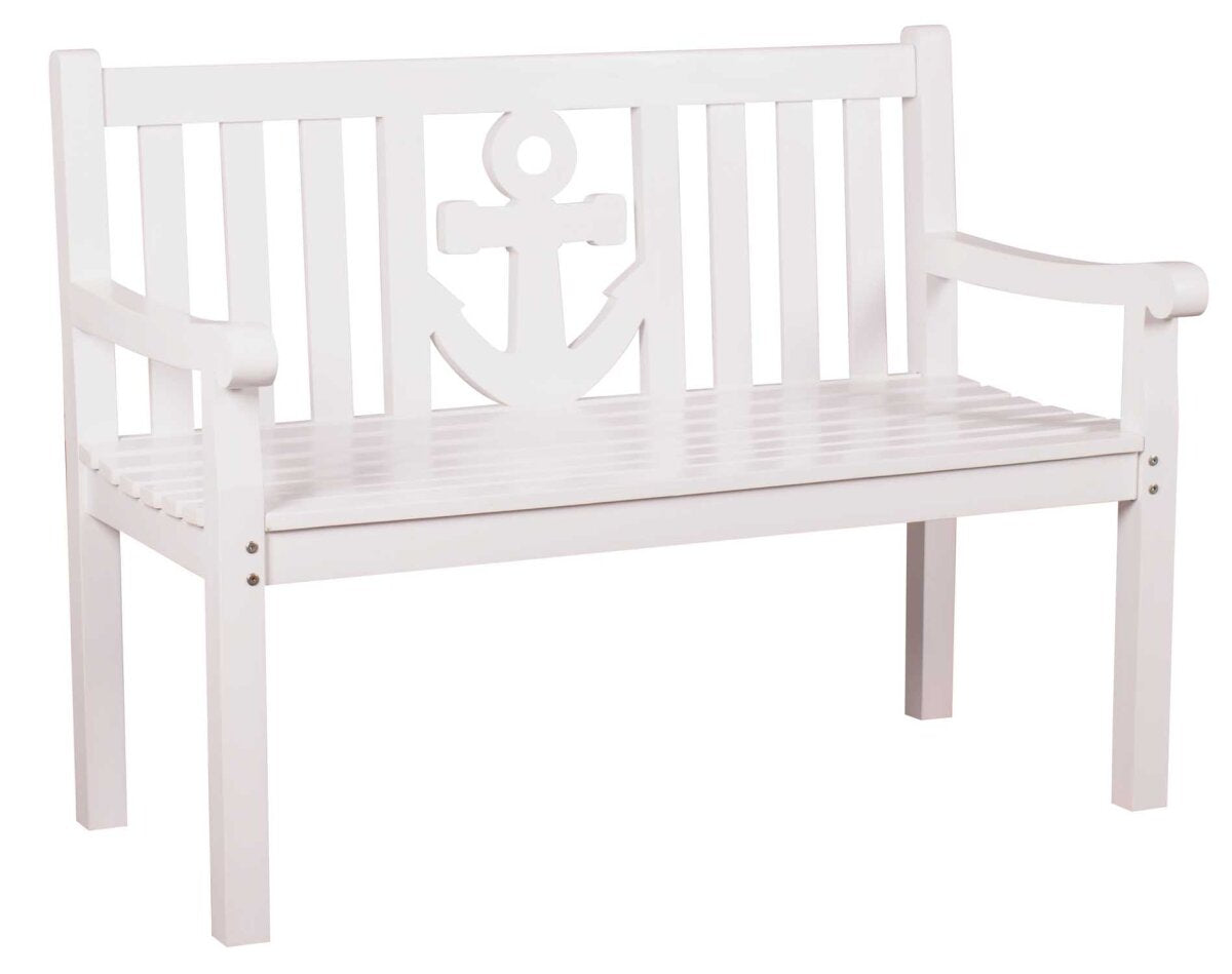 Gartenbank Anker Mahagoni Weiß 120 cm