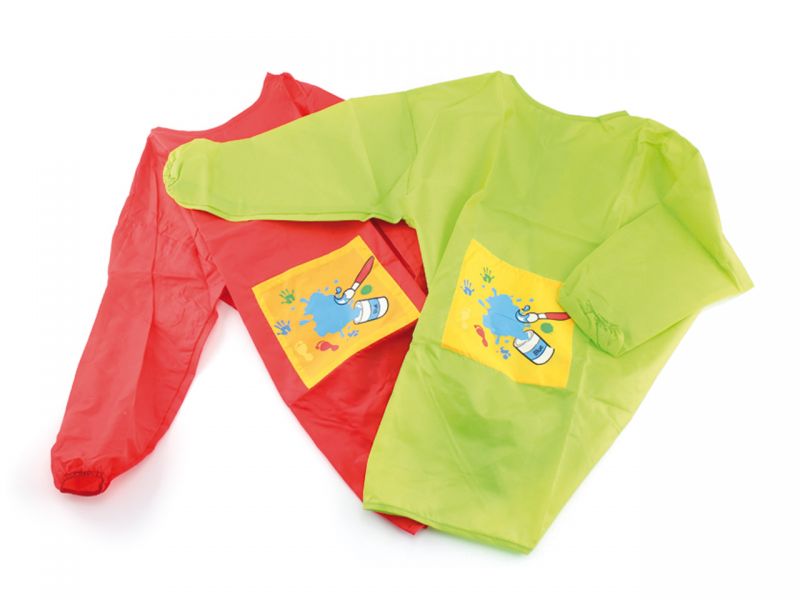 Spielheld Malkittel L, rot/grün