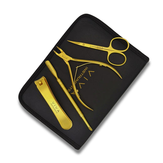 Manicure Tool Kit - 4 Pieces Gold