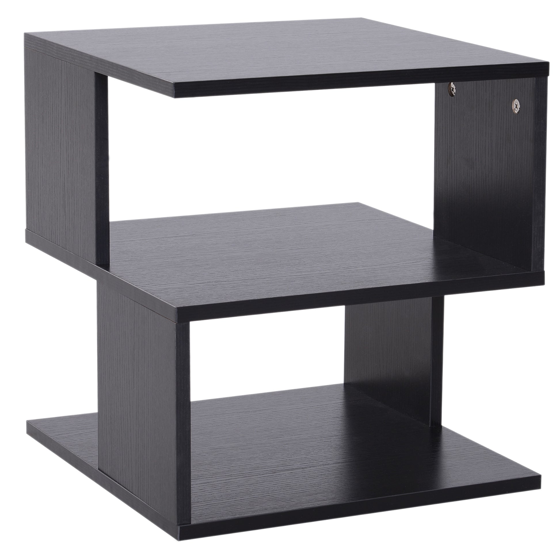 HOMCOM Beistelltisch Betttisch mit modernes Design, Couchtisch für Büro Wohnzimmer Esszimmer Arbeitszimmer,  Spanplatte, Schwarz, 40x40x43 cm   Aosom