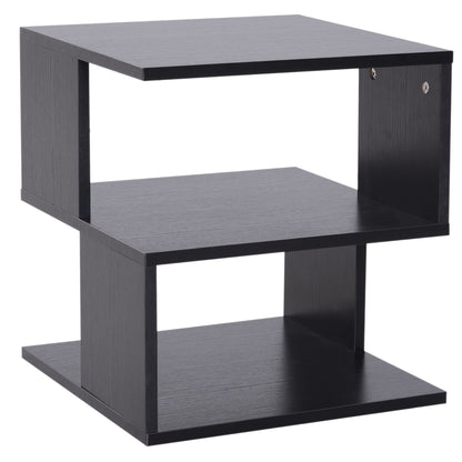 HOMCOM Beistelltisch Betttisch mit modernes Design, Couchtisch für Büro Wohnzimmer Esszimmer Arbeitszimmer,  Spanplatte, Schwarz, 40x40x43 cm   Aosom