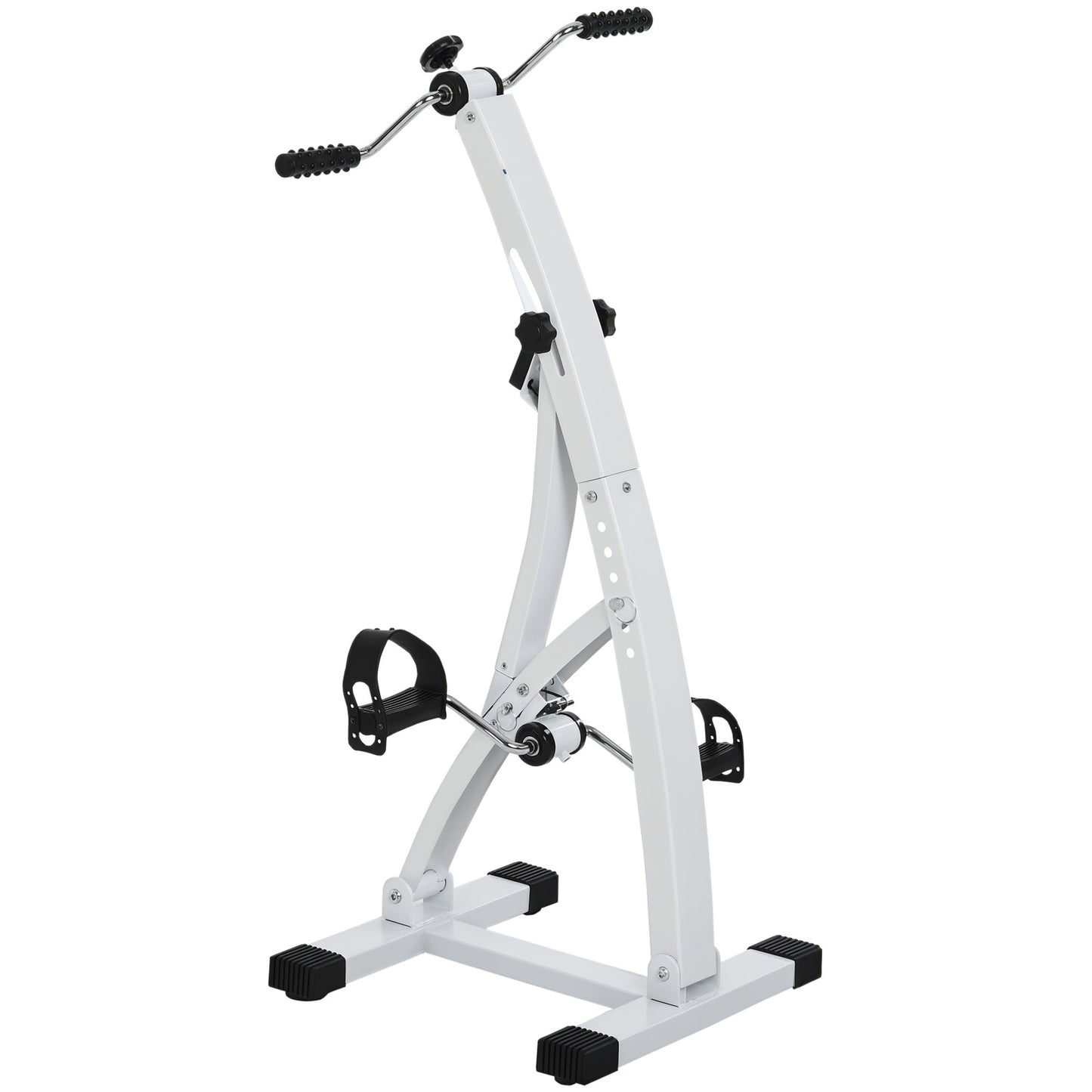 HOMCOM Heimtrainer Bewegungstrainer  Pedaltrainer für Senioren, Stahl, Weiß, 40x42,5x100cm  Aosom
