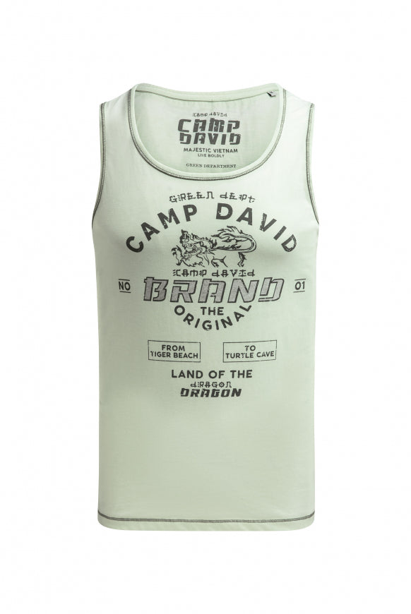 CAMP DAVID Muskelshirt mit Ausbrenner-Effekten undPrint - light mint