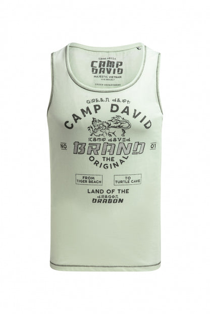 CAMP DAVID Muskelshirt mit Ausbrenner-Effekten undPrint - light mint